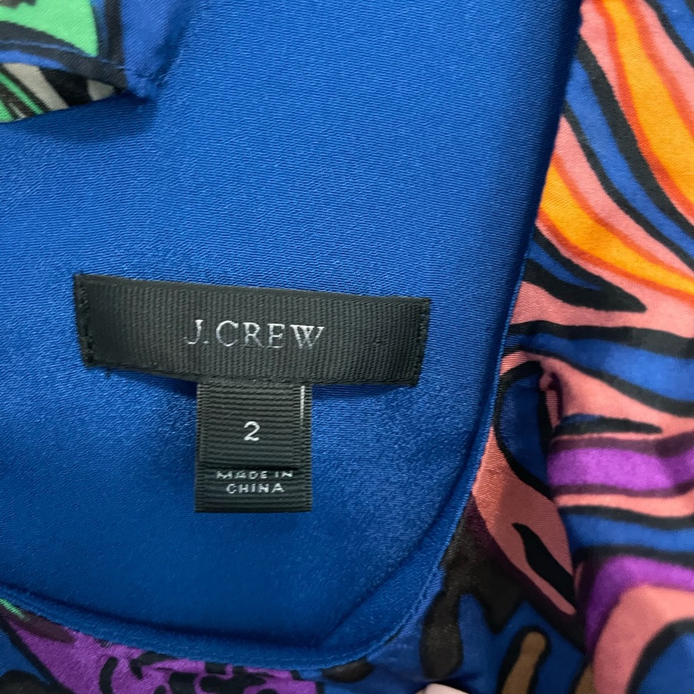 J Crew SILK RUFFLE PRINTED DRESS - Picture 3 of 6